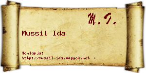 Mussil Ida névjegykártya